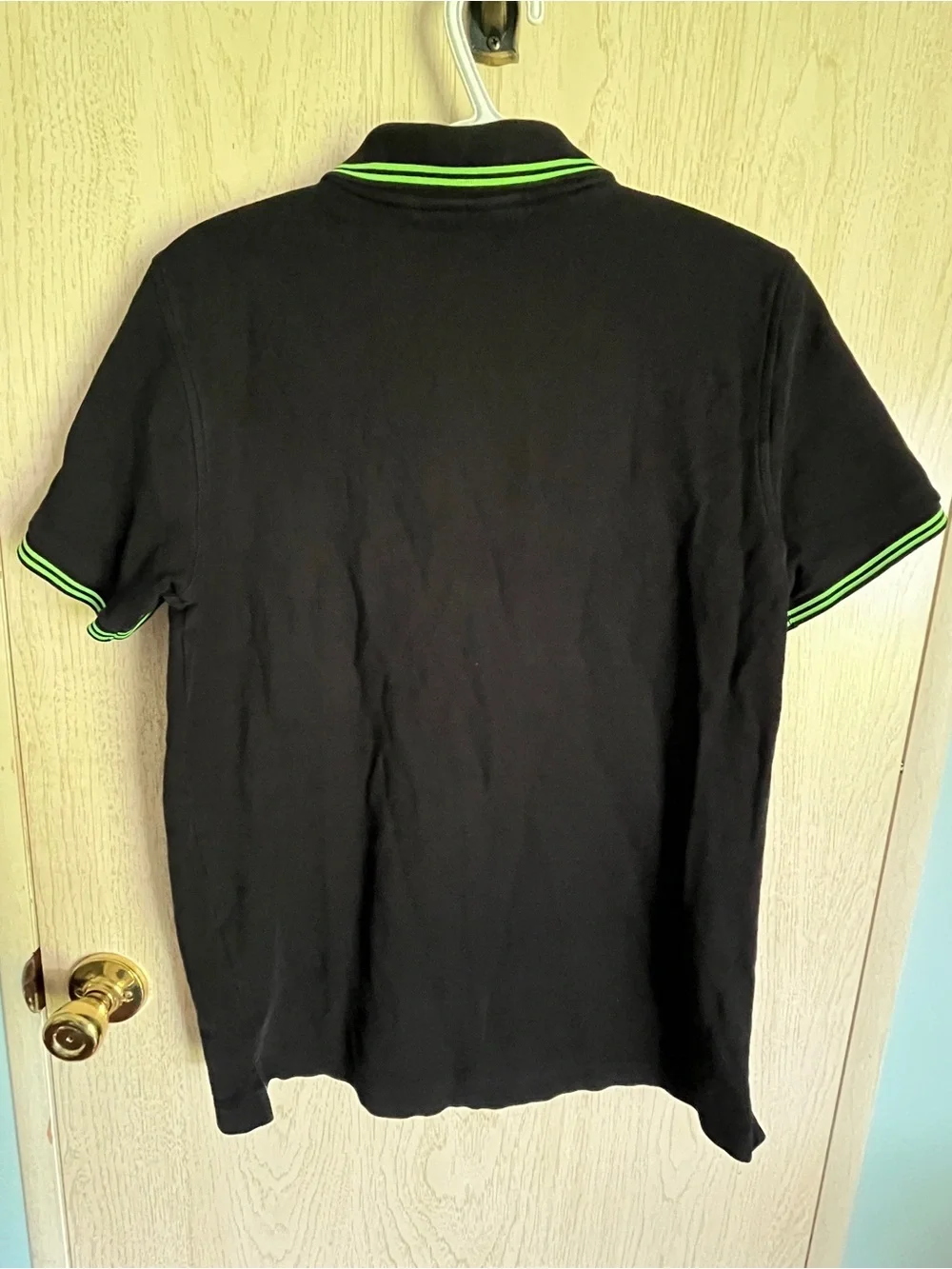 PSYCHO BUNNY Mens Faye Pique Polo Sz 4 / Small Black & Green